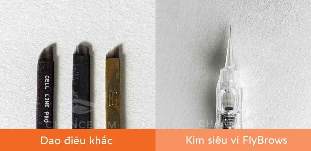 Dụng cụ thực hiện của 2 công nghệ điêu khắc và FlyBrows