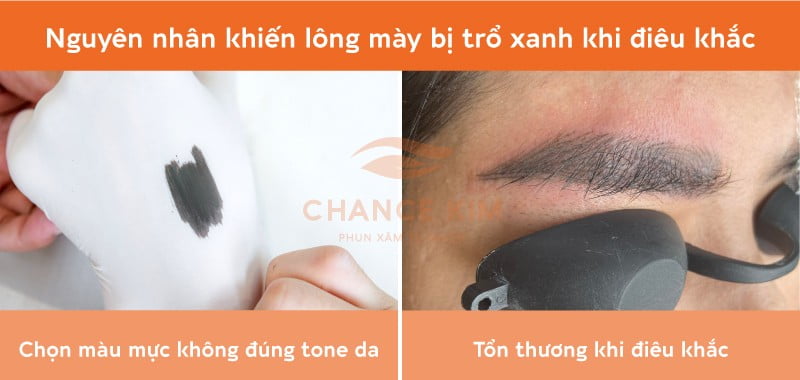 Lý do điêu khắc lông mày bị xanh