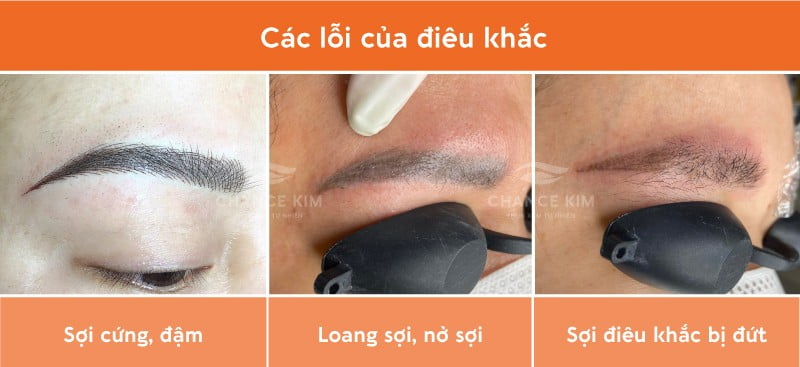 Các lỗi thường gặp khác của điêu khắc lông mày