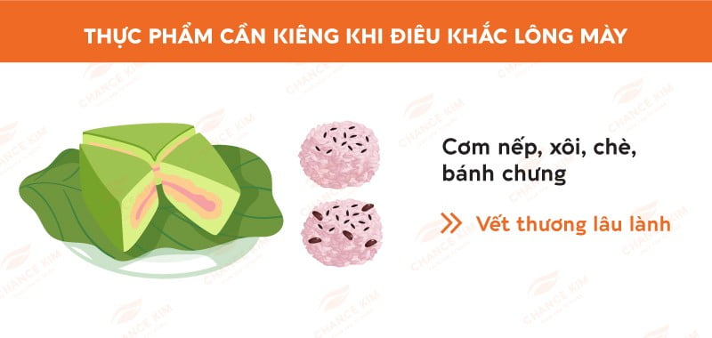 Điêu khắc chân mày cần kiêng gì? Đồ nếp như cơm nếp, xôi, chè và bánh chưng gây nóng trong khiến vết thương từ điêu khắc lâu lành