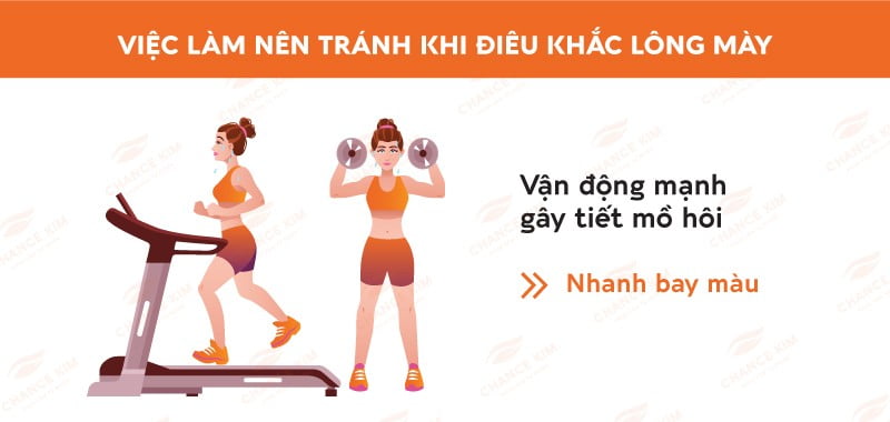 Thay đổi thói quen vận động mạnh và chuyển sang các bài tập hít thở nhẹ nhàng như yoga, thiền sẽ giúp chân mày sau điêu khắc không bị bay màu