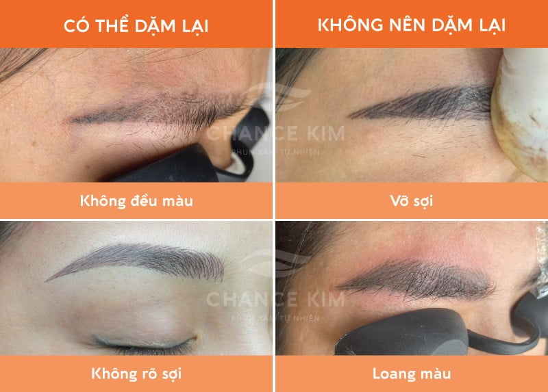 Những trường hợp cần dặm lại sau điêu khắc lông mày