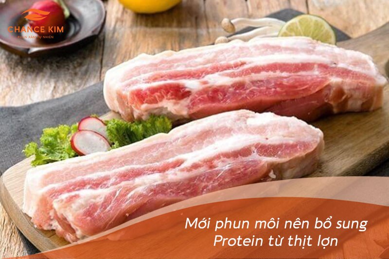 Thịt lợn tốt cho người mới phun môi