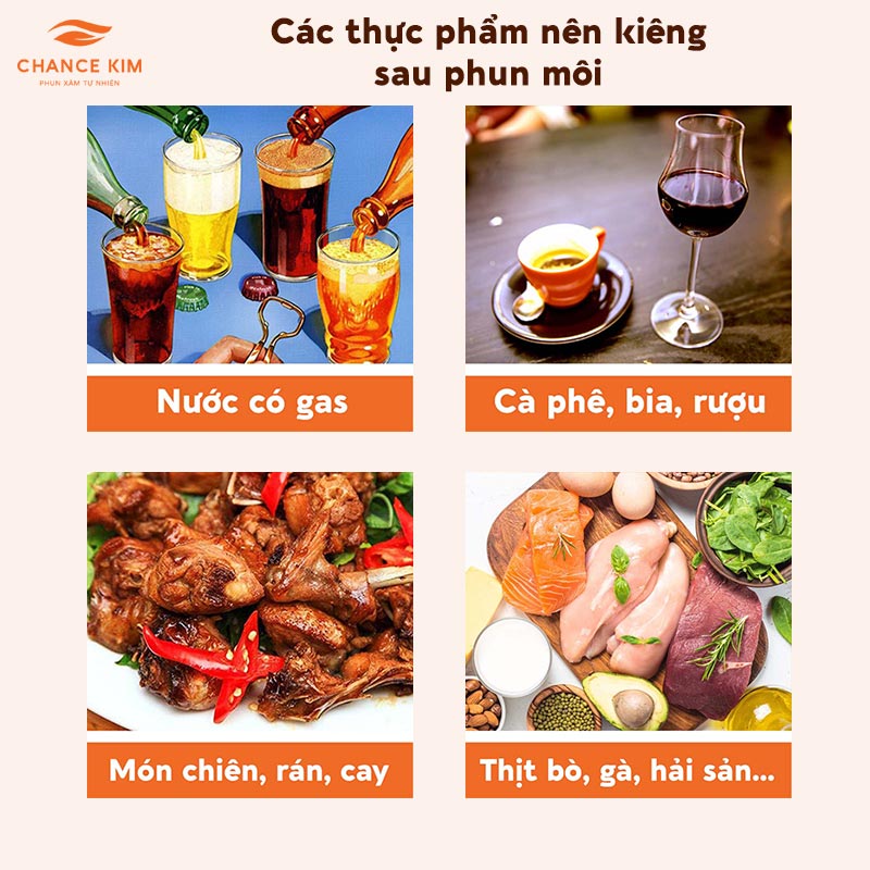 Nên kiêng một số thực phẩm, món ăn sau phun môi