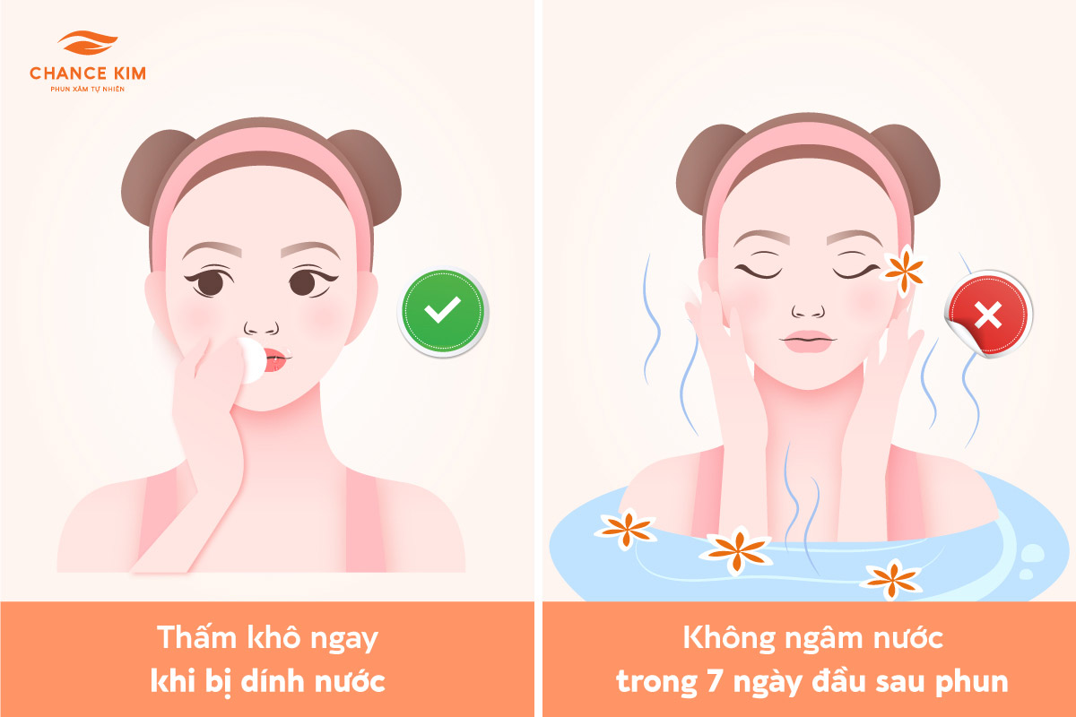 Hạn chế ngâm môi nước quá lâu trong vòng 7 ngày sau khi phun môi