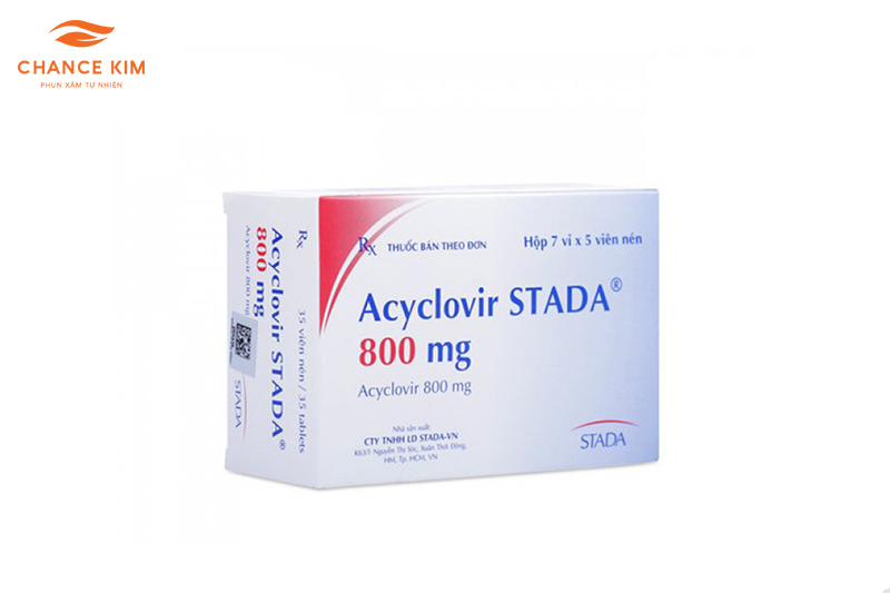 Acyclovir dạng uống sau phun môi