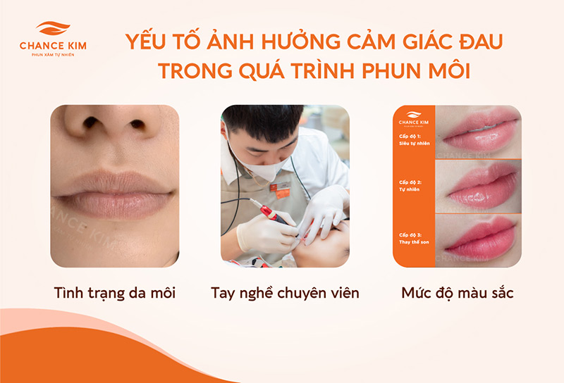 Những yếu tố ảnh hưởng tới việc đau khi phun môi