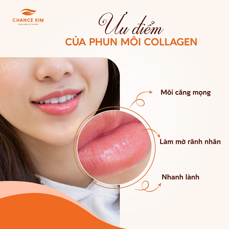 Phun môi Collagen mang tới bờ môi căng mọng nhờ được bổ sung dưỡng chất