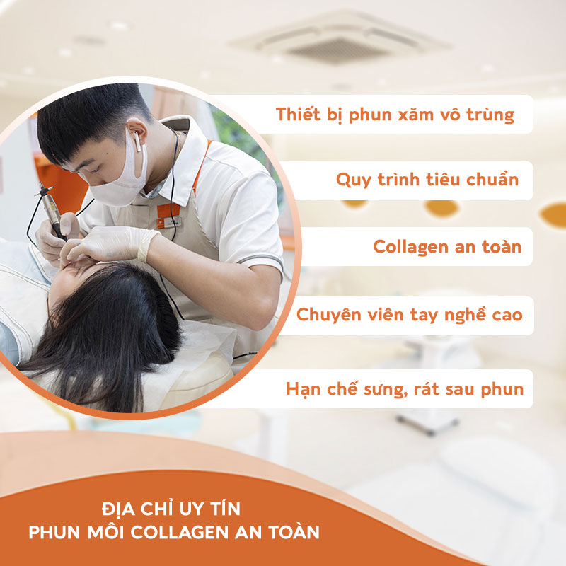 Phun môi collagen có hại không?